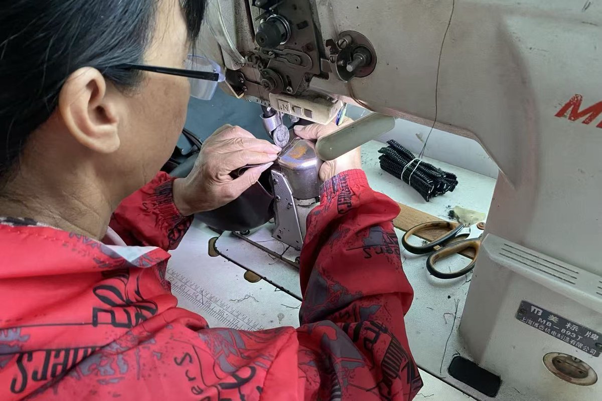 Hand stitching on sewing machine
